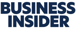 Blue silhouette of the Business Insider logo with two horizontal lines.
