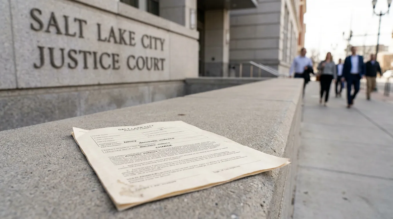 domestic violence felony charge document outside Salt Lake City Justice Court